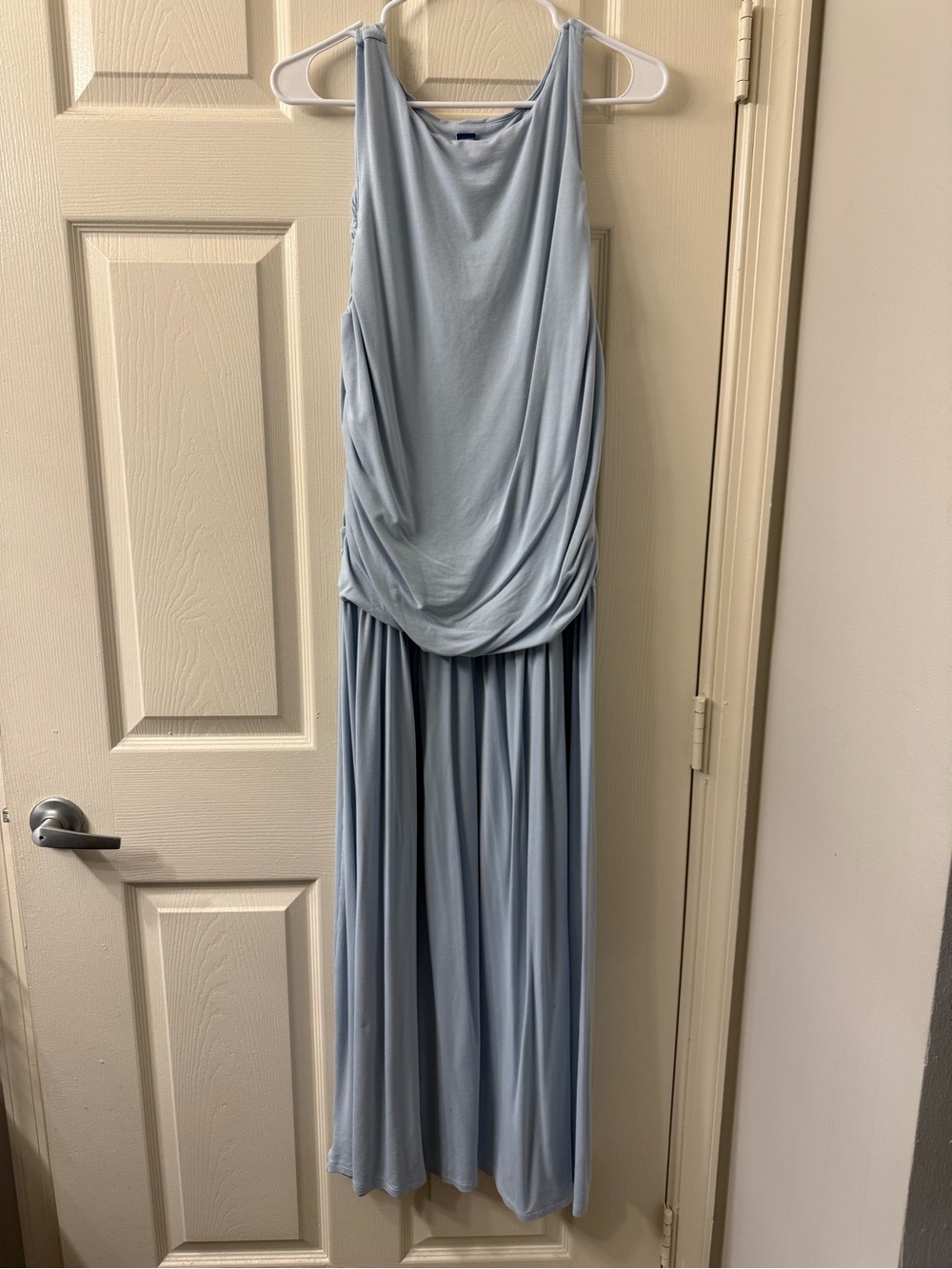 Old Navy Light Blue Sleeveless Draped Maxi Dress